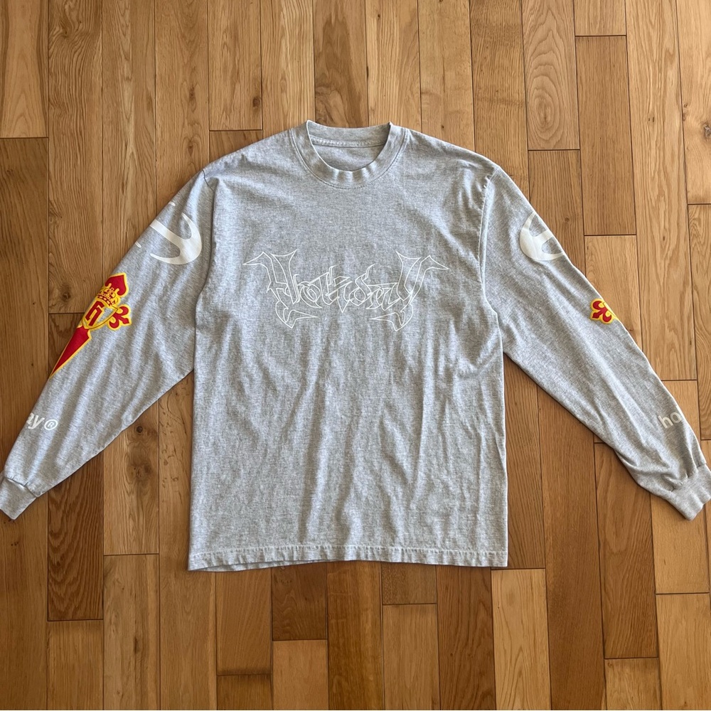 Holiday Skateboards Mens Gray Long Sleeve Skull Graphic Size Medium